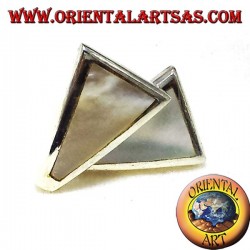 perle boucle d'oreille lobe trapèze argent