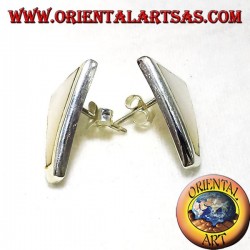 orecchino madreperla trapezio da lobo in argento