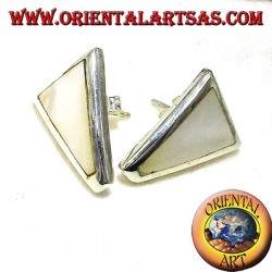 perle boucle d'oreille lobe trapèze argent