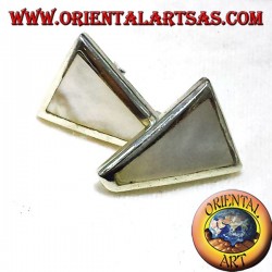 pendiente de la perla de plata lóbulo trapecio