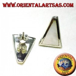 orecchino madreperla trapezio da lobo in argento