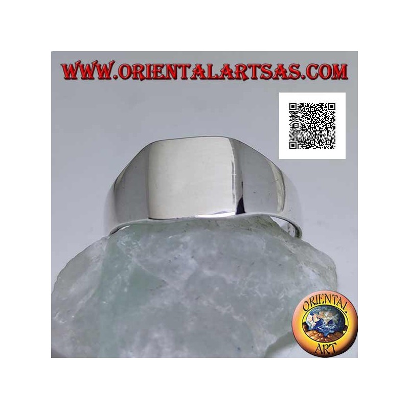Glatter Silberring mit glattem, abgerundetem, abgeschrägtem Quadrat (klein - 9 mm)