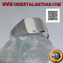 Smooth silver ring with smooth rounded bevel square (small - 9 mm)