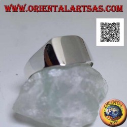 Bague en argent lisse avec carré biseauté arrondi lisse (petit - 9 mm)