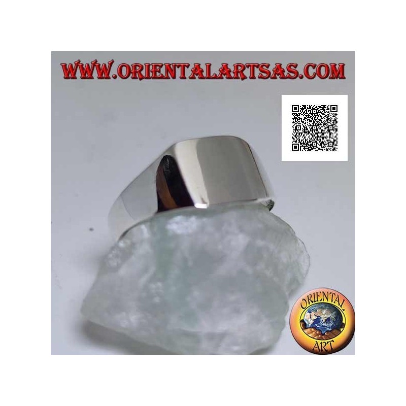 Glatter Silberring mit glattem, abgerundetem, abgeschrägtem Quadrat (klein - 9 mm)