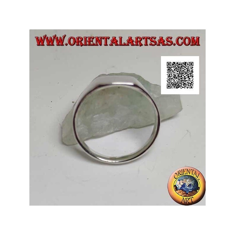 Glatter Silberring mit glattem, abgerundetem, abgeschrägtem Quadrat (klein - 9 mm)