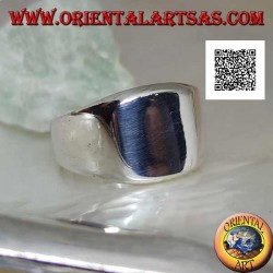 Smooth silver ring with smooth rounded bevel square (large - 12 mm)