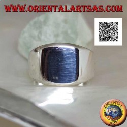 Glatter Silberring mit glattem, abgerundetem, abgeschrägtem Quadrat (groß - 12 mm)