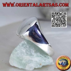 Glatter Silberring mit erhabener und konvexer Runde