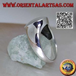 Glatter Silberring mit erhabener und konvexer Runde
