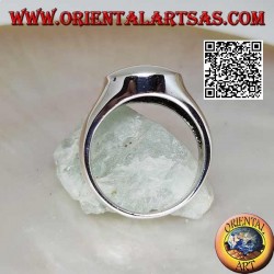 Anillo de plata lisa con redondeado en relieve y convexo