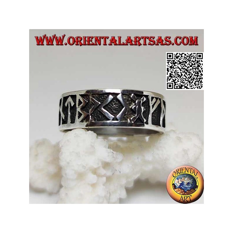 Silberring mit nordischen Runenrelunen