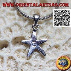 Pendentif en argent en forme d'étoile de mer avec opale arlequin