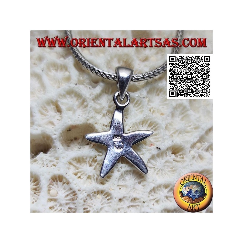 Pendentif en argent en forme d'étoile de mer avec opale arlequin
