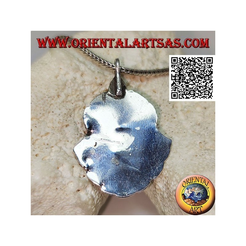 Aṣṭamaṃgala silver pendant the eight auspicious symbols with lapis lazuli