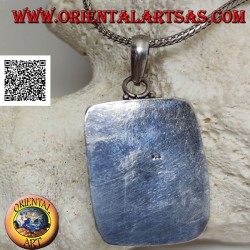 Colgante de plata con turquesa antigua tibetana rectangular grande rodeada de tachuelas