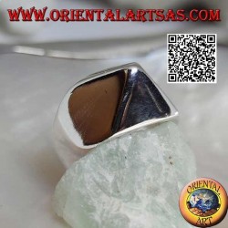 Simple silver ring in the shape of a smooth protruding pyramid