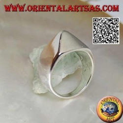 Simple silver ring in the shape of a smooth protruding pyramid