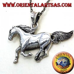 carrera de caballos colgante de plata