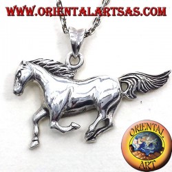 carrera de caballos colgante de plata