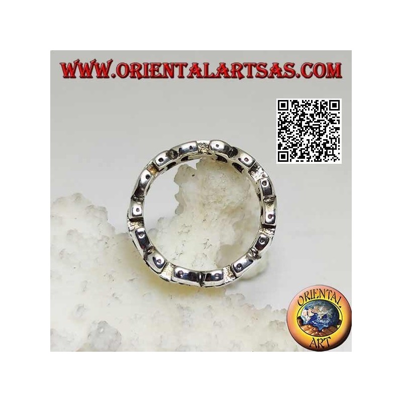 Glattes starres Kettenblatt in Silber mit Rechtecken