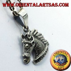 tête de cheval pendentif en argent bride