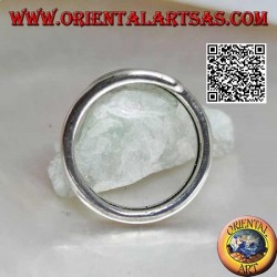 Anillo plateado liso, línea de doble vuelta con extremos aplanados