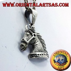 tête de cheval pendentif en argent bride