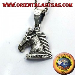 pendant horse head with bridle silver