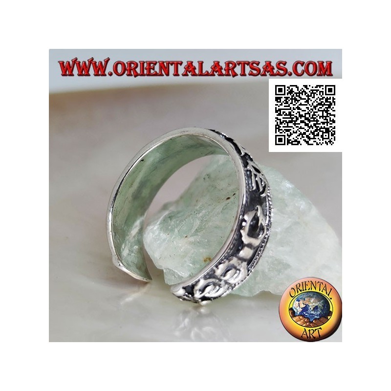 Silberbandring mit Vajra und Oṃ Maṇi Padme Hūṃ Mantra