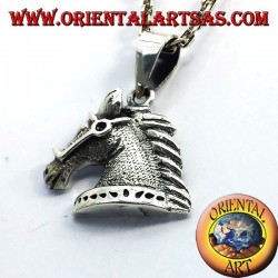 cabeza de caballo colgante de plata con brida