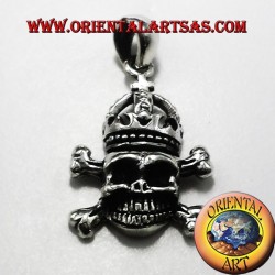 Pendentif Crâne avec la couronne d'argent