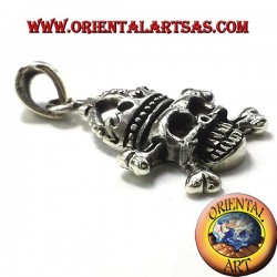 Pendentif Crâne avec la couronne d'argent
