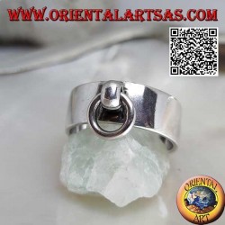 Bague en argent à bande lisse de 8 mm avec anneau mobile