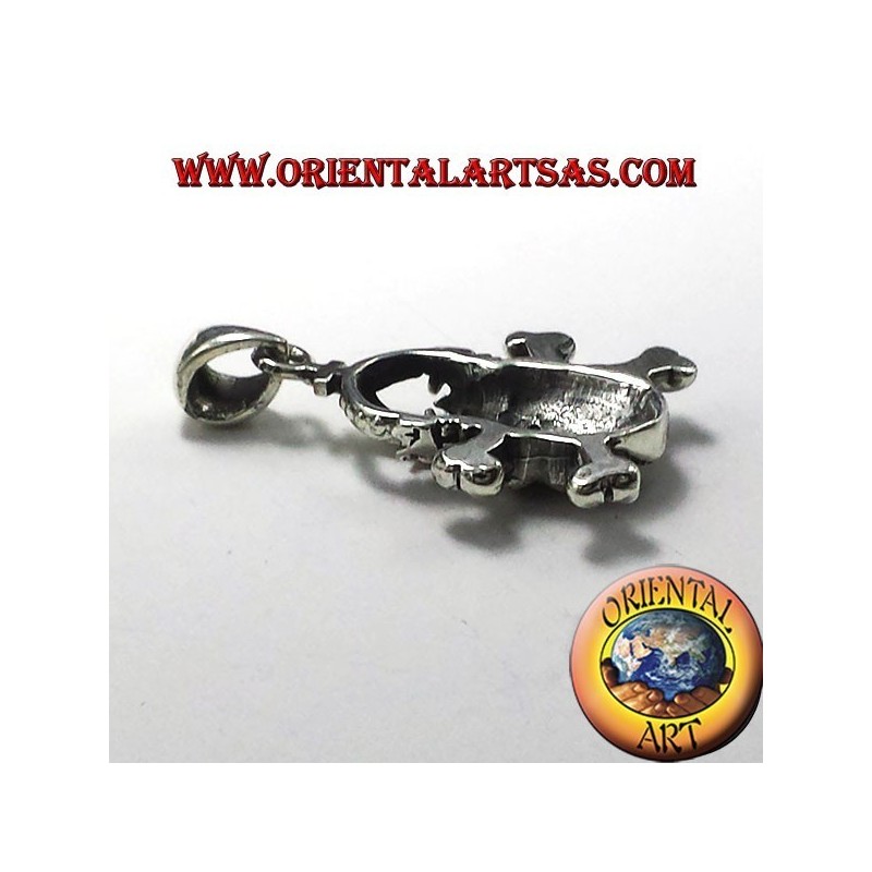 Skull pendant with silver crown