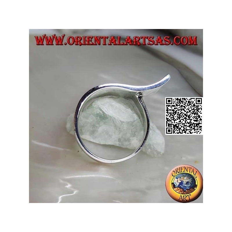 Anillo de plata con junta drapeada ondulada