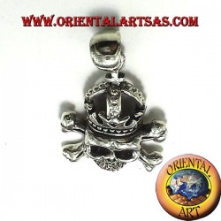 Pendentif Crâne avec la couronne d'argent