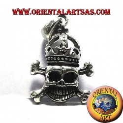Pendentif Crâne avec la couronne d'argent