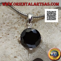 Silberanhänger mit rundem Spinellzirkon an den 4 Kardinalpunkten