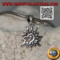 Silver spiral pendant in the openwork sun