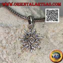 Pendentif spirale en argent au soleil ajouré
