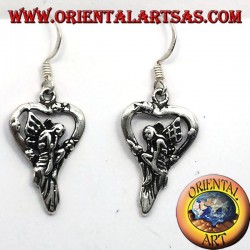 Earring fairy in silver heart