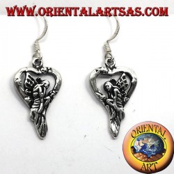 Earring fairy in silver heart