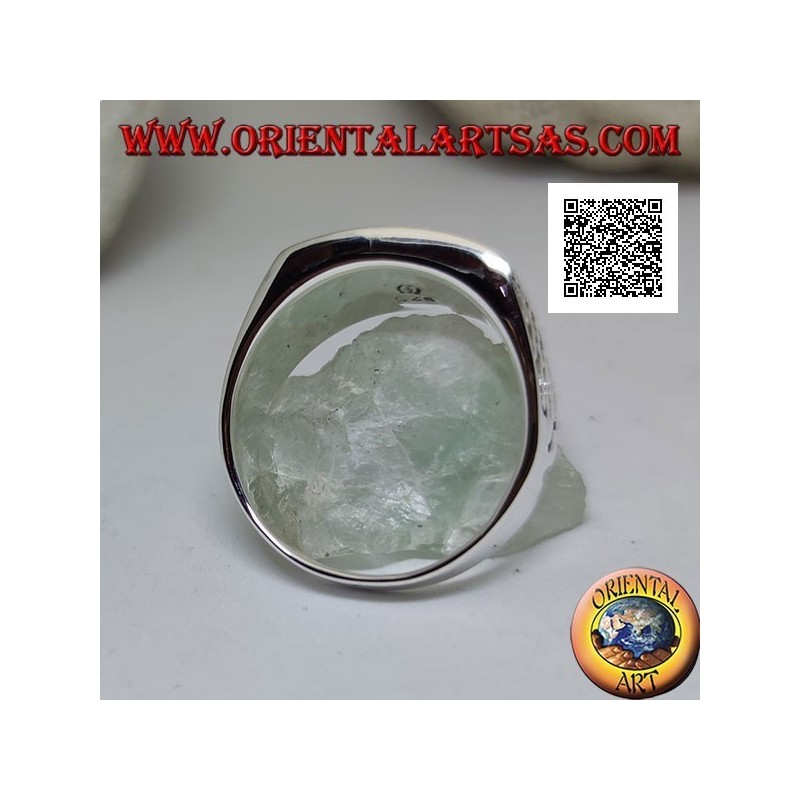 Anello in argento con onice rettangolare orizzontale e intrecci celtici a bassorilievo sui lati