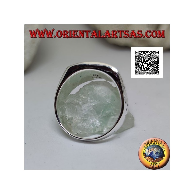 Anillo de plata con ónix rectangular horizontal y tejidos de bajorrelieve celta en los lados