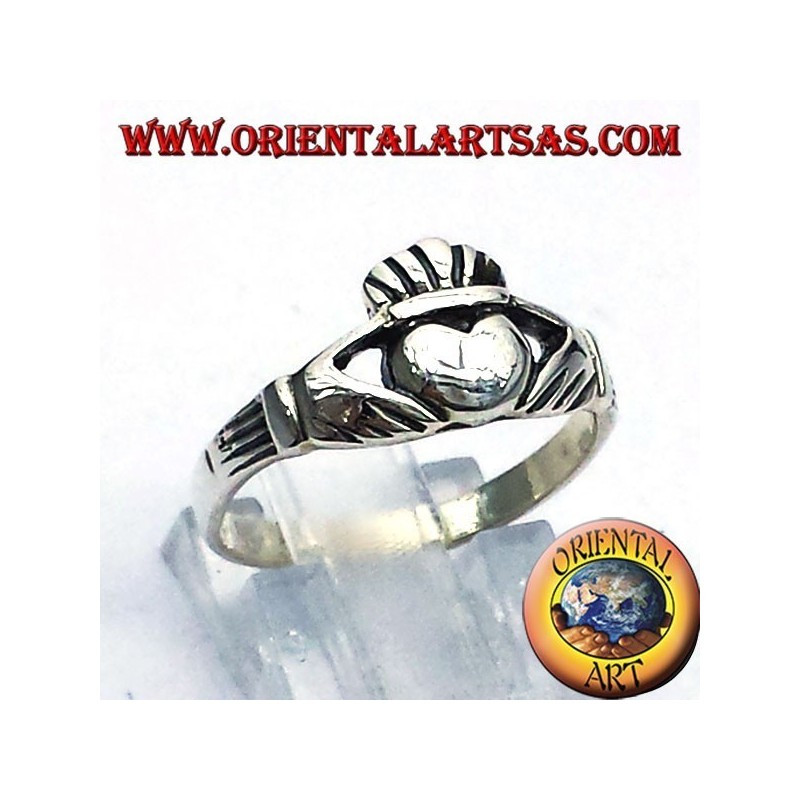 Claddagh anillo irlandés de plata 925