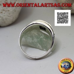 Silberring mit weißem quadratischem Zirkon und Onyx-Trapezoiden an den Seiten