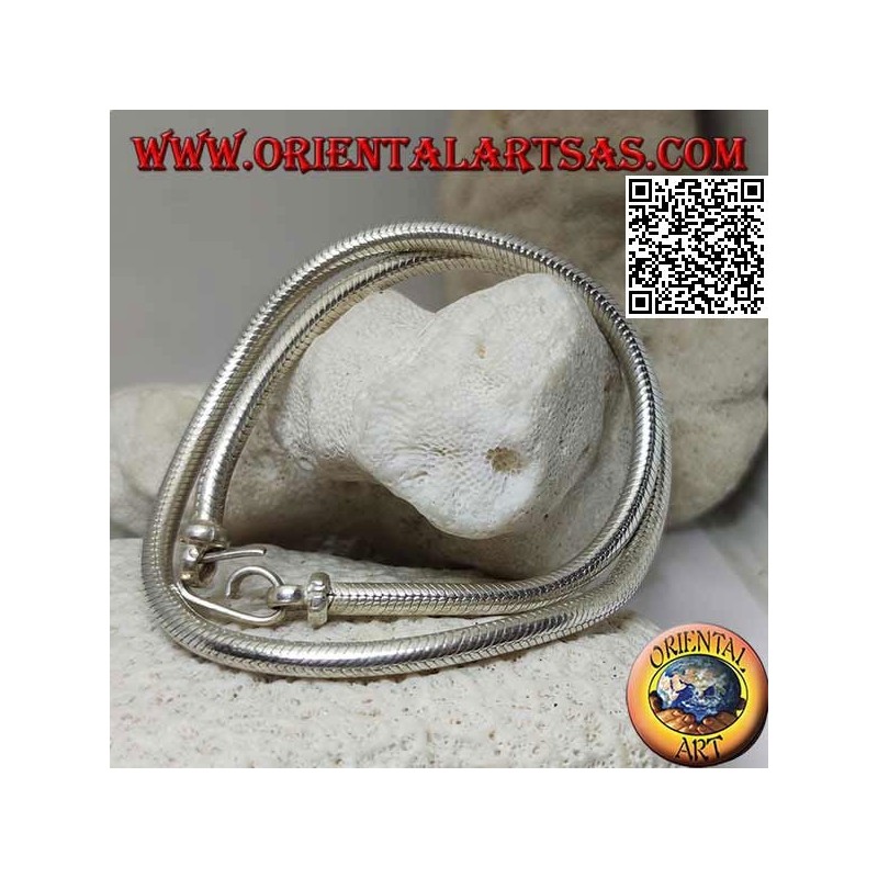Collana in argento 700‰ a maglia snake da 40 cm x 4 mm