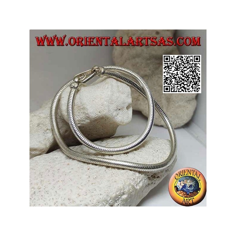 Collar de eslabones de serpiente de plata 700 ‰ 40 cm x 4 mm