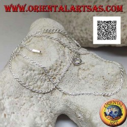 Collar de plata 925 ‰ con eslabón trenzado redondo de 40 cm x 1 mm x 1 mm